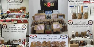 Samsun'da KOM polisinden kaçak tütün mamulleri operasyonu