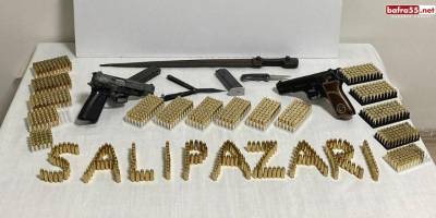 Samsun'da ruhsatsız silah ve fişek ele geçirildi: 2 gözaltı