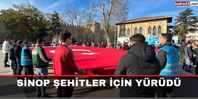 Sinop şehitler için yürüdü