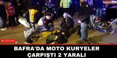Bafra'da moto kuryeler çarpıştı 2 yaralı