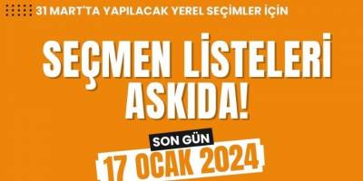 Bafra'da Seçmen listeleri askıya çıkıyor