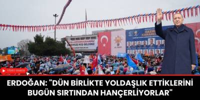 Erdoğan: "Dün birlikte yoldaşlık ettiklerini bugün sırtından hançerliyorlar"