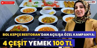 Bol Kepçe Restoran'dan Açılışa Özel Kampanya: 4 Çeşit Yemek 100 TL