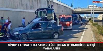 Sinop'ta Trafik Kazası: Refüje Çıkan Otomobilde 4 Kişi Yaralandı