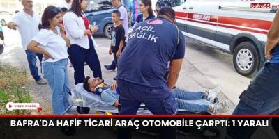 Bafra'da Hafif Ticari Araç Otomobile Çarptı: 1 Yaralı