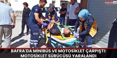 Bafra'da Minibüs ve Motosiklet Çarpıştı: Motosiklet Sürücüsü Yaralandı