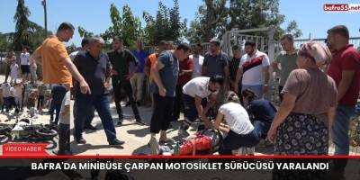 Bafra'da Minibüse Çarpan Motosiklet Sürücüsü Yaralandı