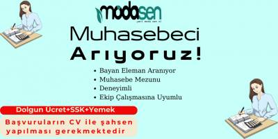 Modasen AVM Bayan Muhasebeci Arıyor!