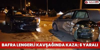 Bafra Lengerli kavşağında kaza: 6 yaralı