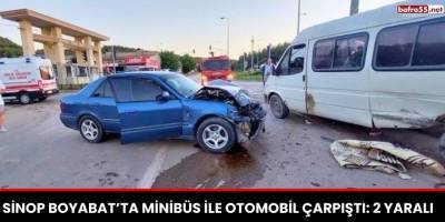Sinop Boyabat’ta Minibüs ile Otomobil Çarpıştı: 2 Yaralı