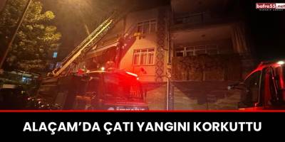 Alaçam’da Çatı Yangını Korkuttu