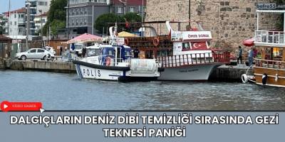 Dalgıçların deniz dibi temizliği sırasında gezi teknesi paniği
