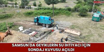 Samsun'da Geyiklerin Su İhtiyacı İçin Sondaj Kuyusu Açıldı