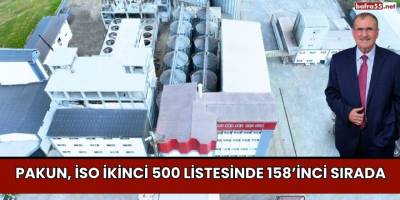 Pakun, İSO İkinci 500 Listesinde 158’inci Sırada