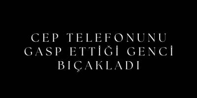 CEP TELEFONUNU GASP ETTİĞİ GENCİ BIÇAKLADI