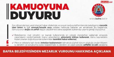 Bafra Belediyesinden Mezarlık Vurgunu Hakkında Açıklama