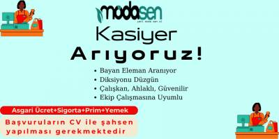 Modasen AVM'ye Bayan Kasiyer Eleman Aranıyor