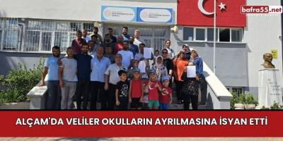 Alaçam'da veliler okulların ayrılmasına isyan etti
