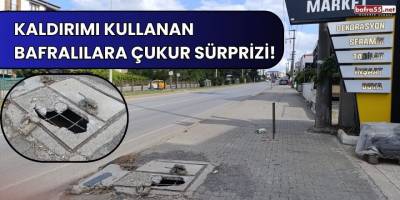 Kaldırımı Kullanan Bafralılara Çukur Sürprizi