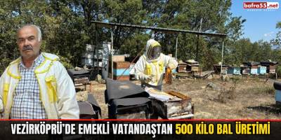 Vezirköprü’de Emekli Vatandaştan 500 Kilo Bal Üretimi