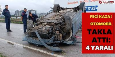Otomobil takla attı: 4 yaralı