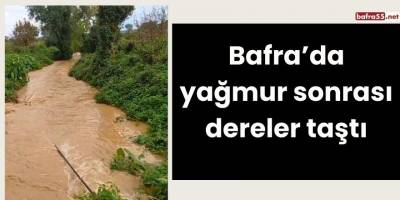 Bafra’da yağmur sonrası dereler taştı