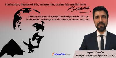 Alper Güngör 29 Ekim Kutlama Mesajı