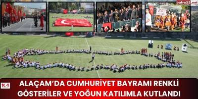 Alaçam’da Cumhuriyet Bayramı Renkli Gösteriler ve Yoğun Katılımla Kutlandı