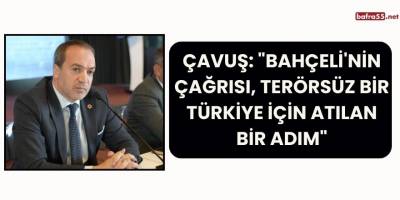 Çavuş: "Bahçeli'nin Çağrısı, Terörsüz Bir Türkiye İçin Atılan Bir Adım"