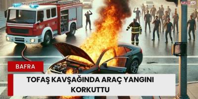 Tofaş Kavşağında Araç Yangını Korkuttu