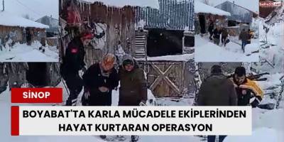 Boyabat'ta Karla Mücadele Ekiplerinden Hayat Kurtaran Operasyon