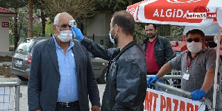 Havza Belediyesi Pazar Yerlerinde Maske Dağıttı
