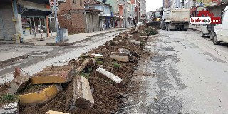 Alaçam Caddesi Orta Refüj Çalışmaları Hızlandı