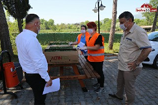 Atakum Parkları Sokağa Çıkacak Çocuklar İçin Dezenfekte Ediliyor