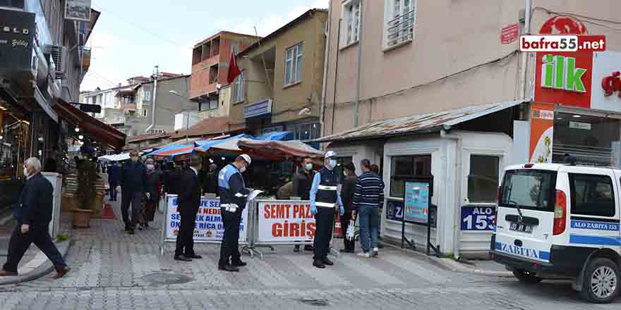 Havza Belediyesi Pazar Yerlerinde Maske Dağıttı