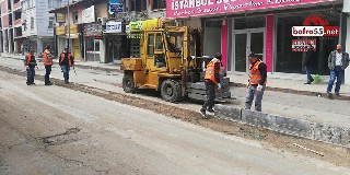 Alaçam Caddesi Orta Refüj Çalışmaları Hızlandı