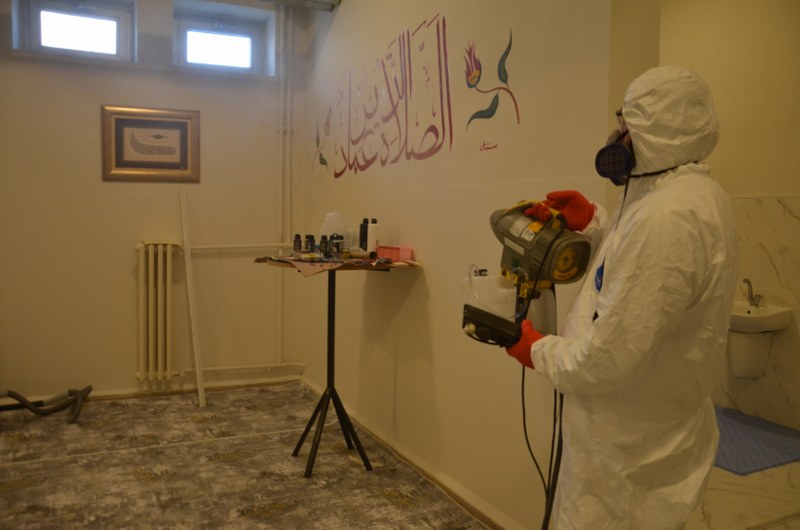Bafra'da Okullar Tedbir Amaçlı Dezenfekte Ediliyor