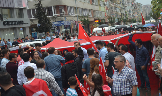 Bafra ülkü ocaklrı şehitler için yürüdü