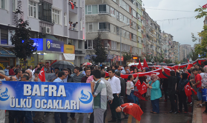 Bafra ülkü ocaklrı şehitler için yürüdü