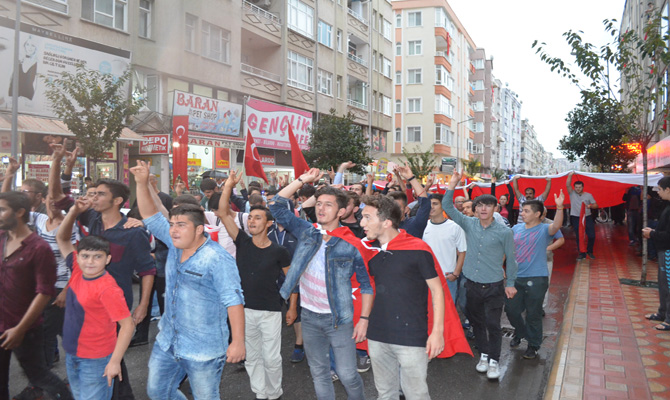 Bafra ülkü ocaklrı şehitler için yürüdü