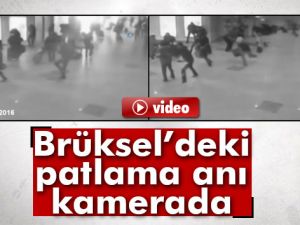 Brüksel Havalimanı'ndaki patlama anı kamerada