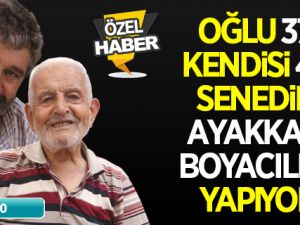 Baba Oğul Ayakkabı Boyuyor