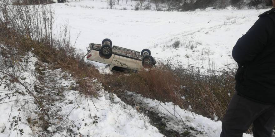 Bafra'da Araç Irmağa Uçtu