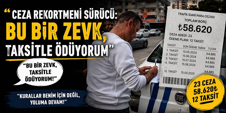 Ceza rekortmeni sürücü pes etmiyor: Aracı 250 bin, cezası 1 milyon TL